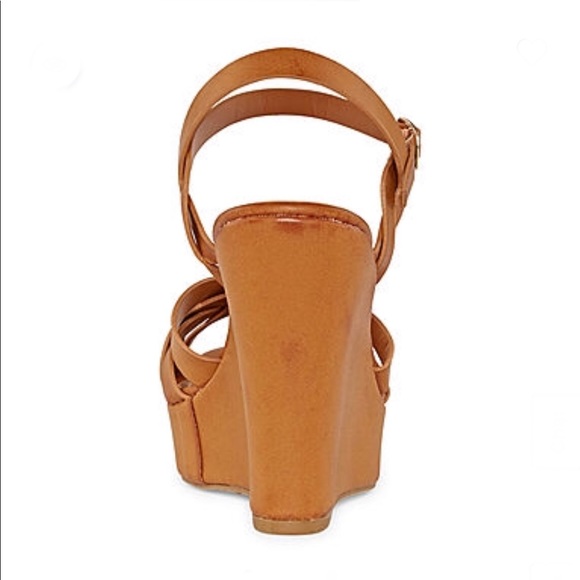 Tan Platform Wedge Sandals - Picture 6 of 8